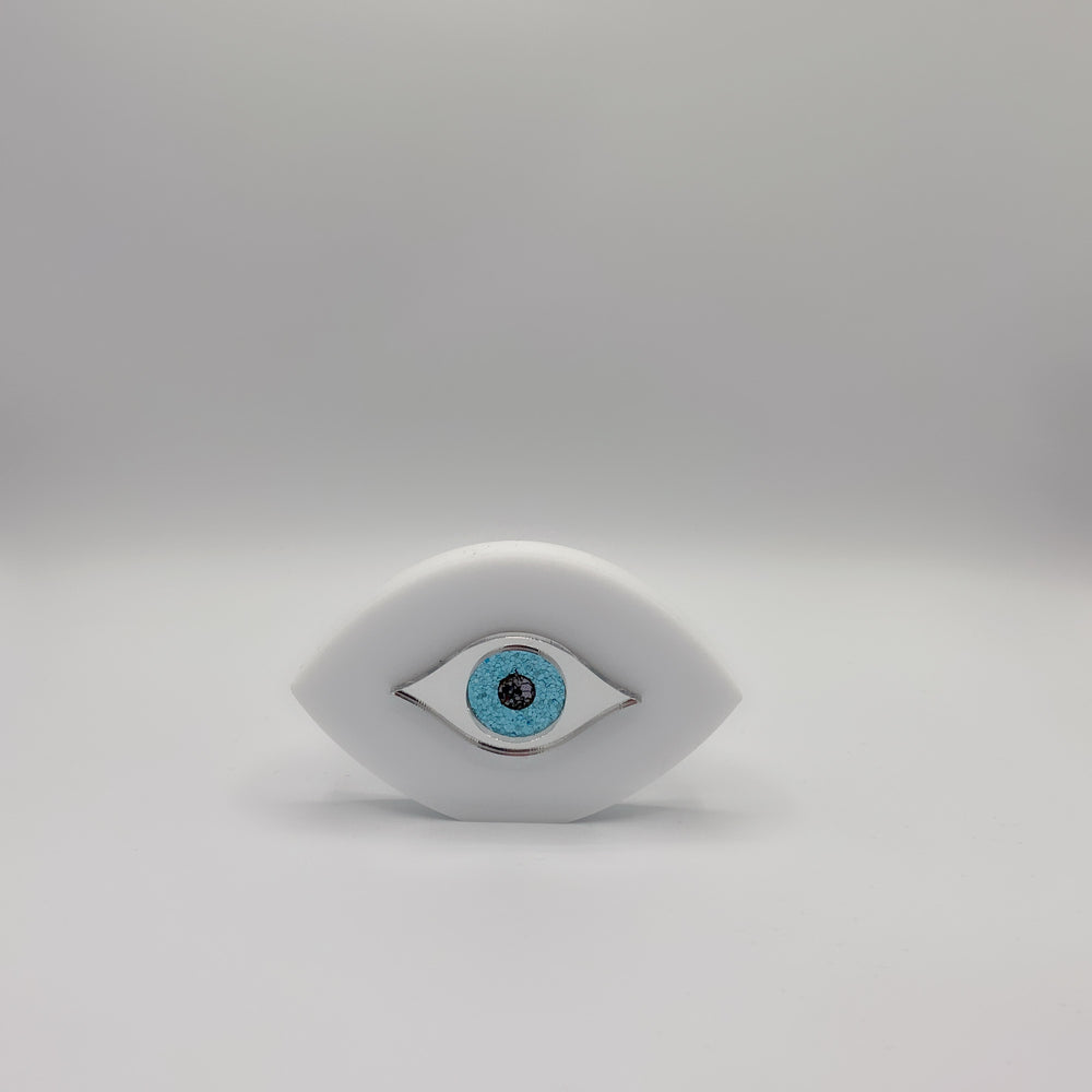 GLITTER EVIL EYE DECOR - SPETSES WHITE