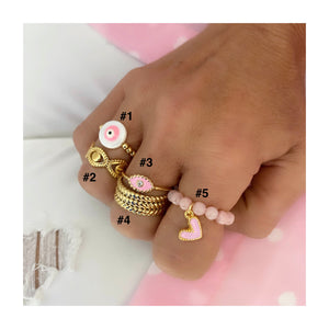 PINK LADY STACKABLE RINGS