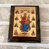WOOD ICON OF PANAGIA WITH PROPHETS