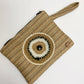 BEIGE CROCHET EVIL EYE CLUTCH - ALINA