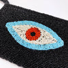 POCHETTE PORTEFEUILLE MARISSA BEADED EVIL EYE - NOIR