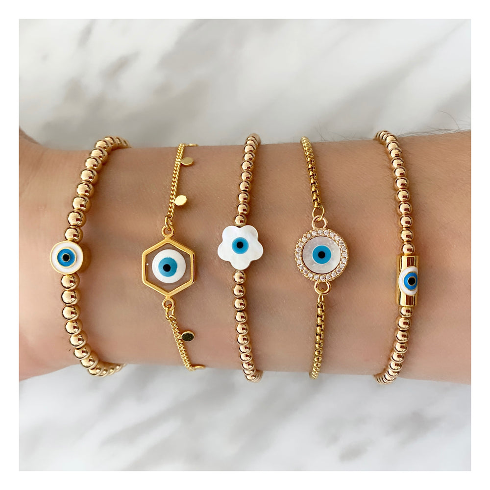 BRACELETS MAL OEIL AQUA MARE