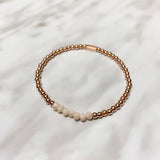 PEARLY WHITE ROSE STACKABLE BRACELETS
