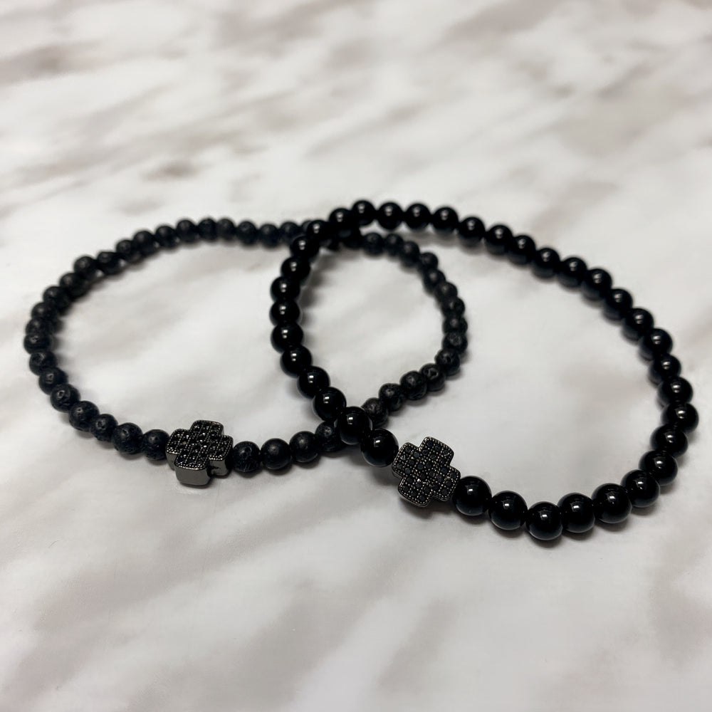 MEN'S CZ CROSS BRACELETS