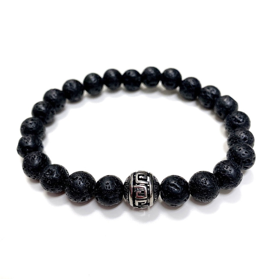 BRACELET HOMME LAVA NOIR MENELAOS