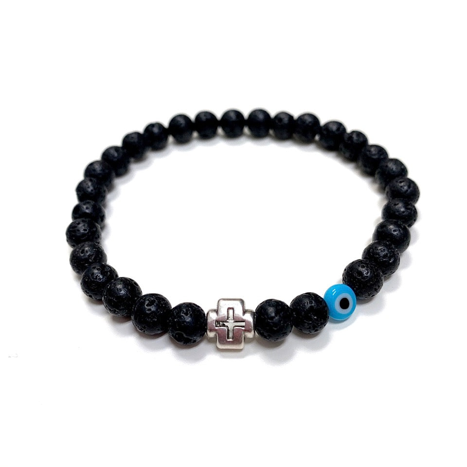 BRACELET HOMME LAVE NOIRE VÉSUVE