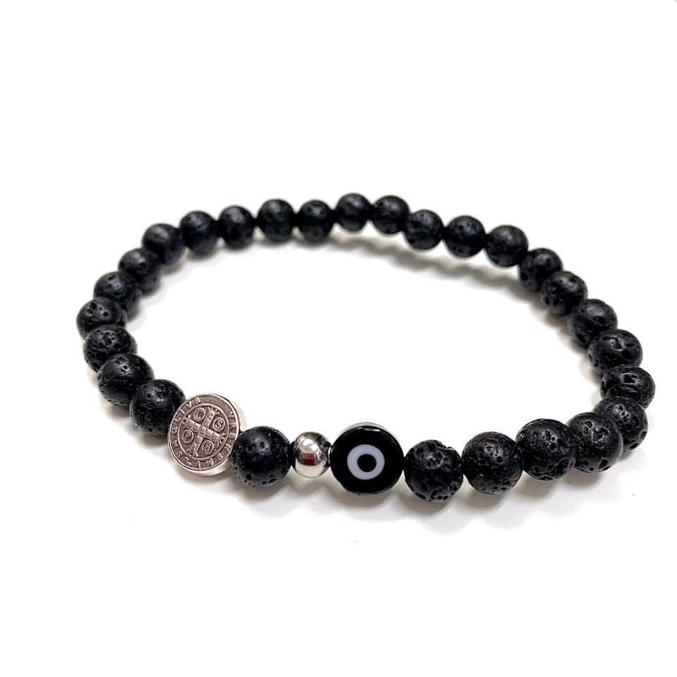 BRACELET GALAPAGOS DE LAVE NOIRE POUR HOMMES