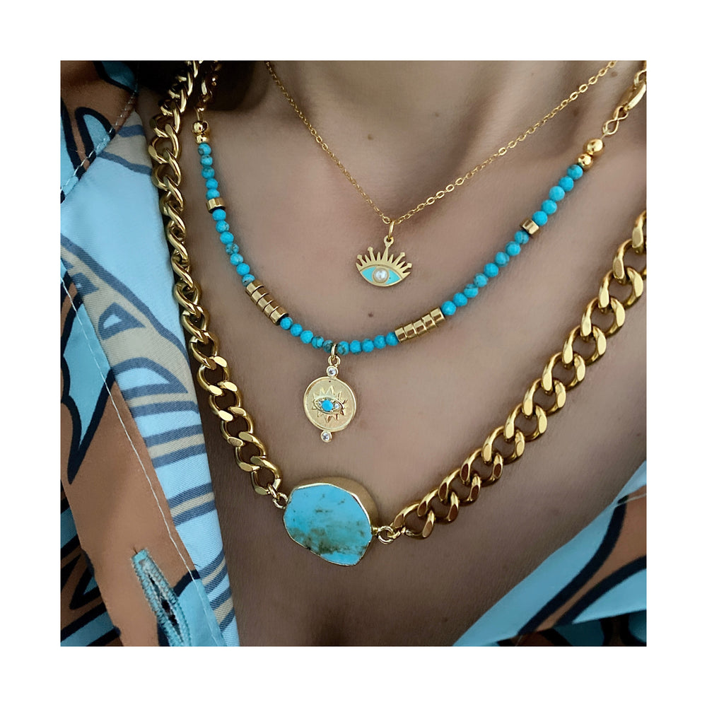 AQUAMARINE LAYERED NECKLACES