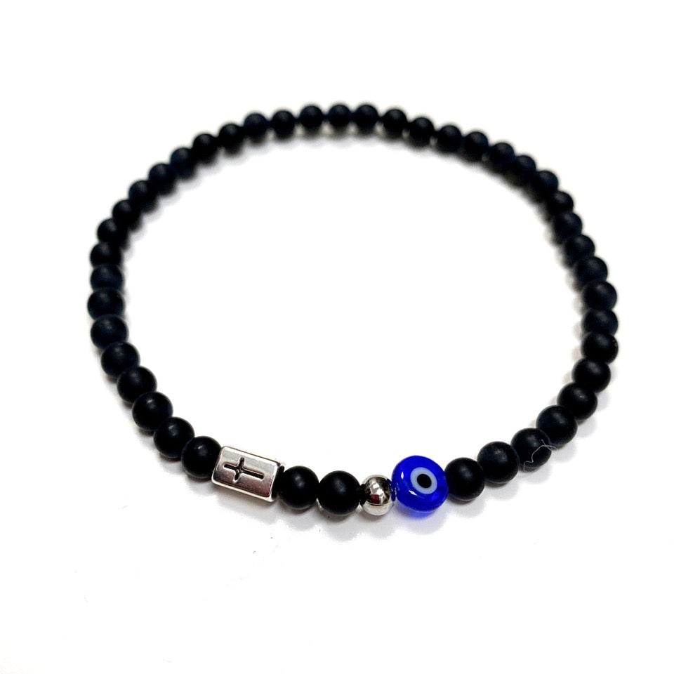 BRACELET OLYMPUS POUR HOMMES EN ONYX NOIR MAT