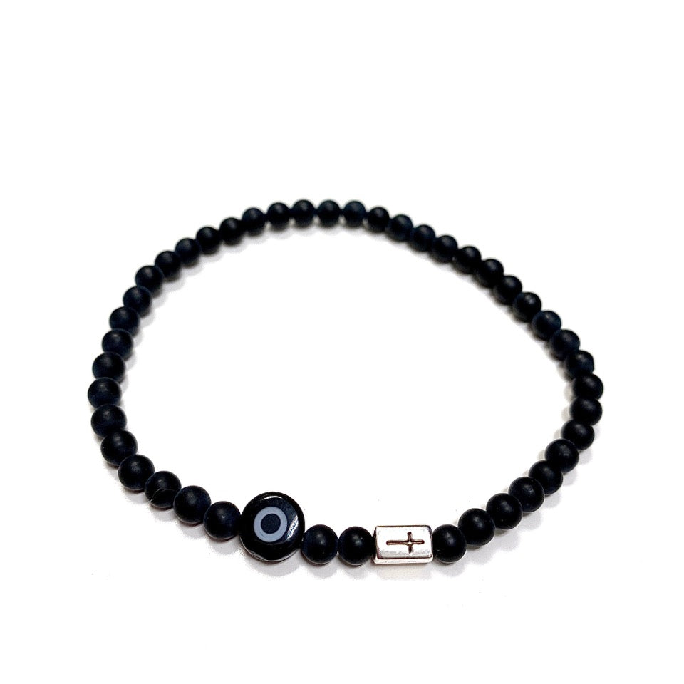 MEN'S BLACK MATTE ONYX SANTORINI BRACELET