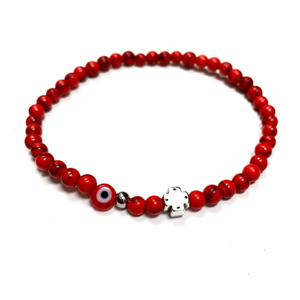 BRACELET FUEGO HOWLITE ROUGE POUR HOMMES