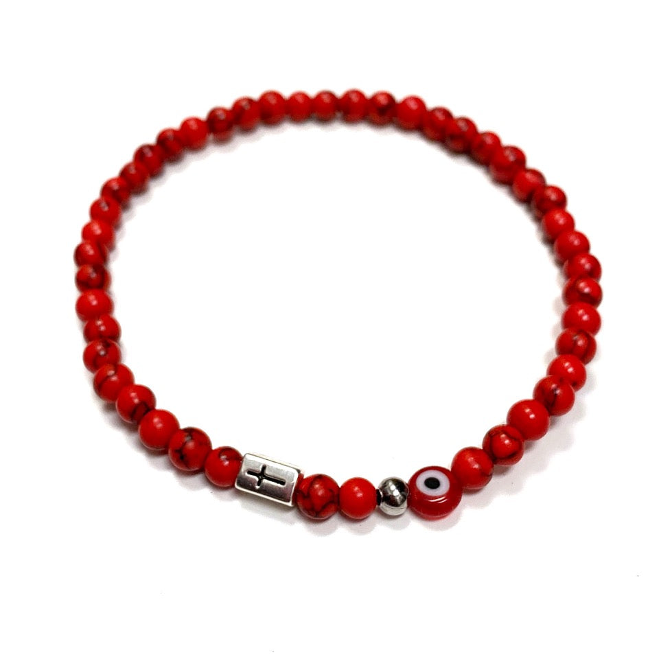 BRACELET KOKKINO HOWLITE ROUGE POUR HOMMES