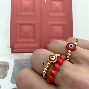 RUBY RED STACKABLE RINGS