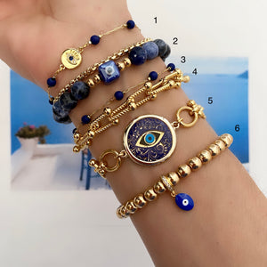 GOLDEN EYE BRACELETS STACK