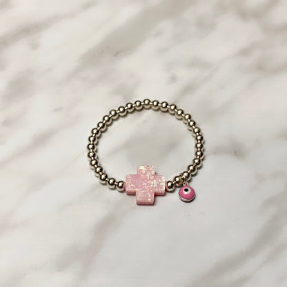 BRACELET CROIX PASTEL FILLE