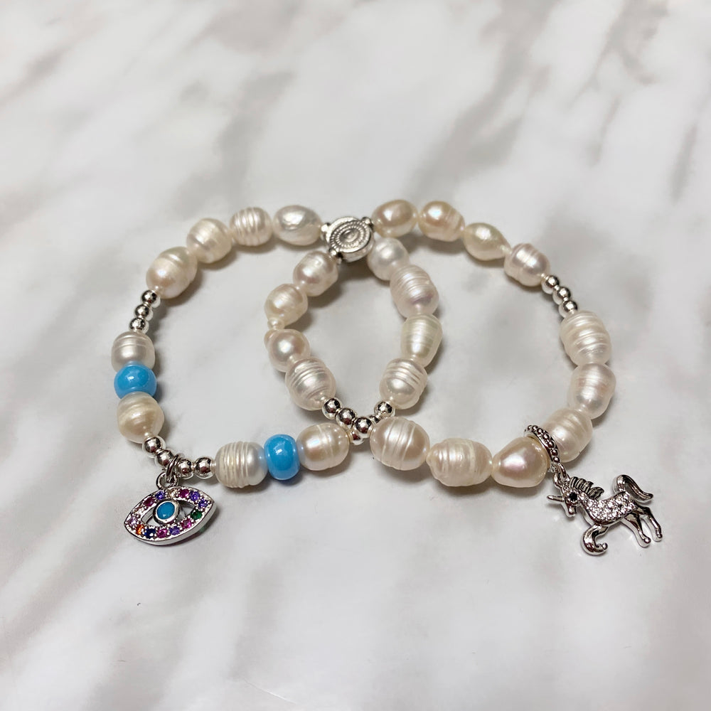 PEARLS & BLING CHARM BRACELET GIRL