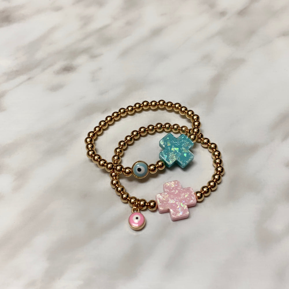 PASTEL CROSS BRACELET GIRL