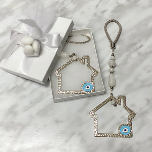 BAPTISM/WEDDING FAVORS HOUSE CHARM WITH EYE (25 PIECES)
