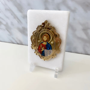MARBLE WITH MIRRORED JESUS CHRIST ICON