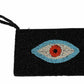 MARISSA BEADED EVIL EYE WALLET CLUTCH- BLACK