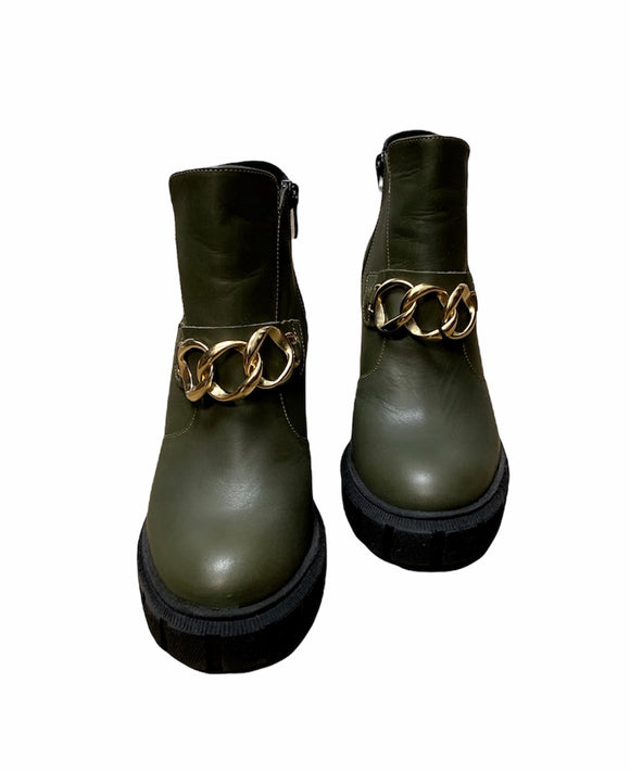 UNCHAIN MY HEART OLIVE - ANKLE BOOTIE 505