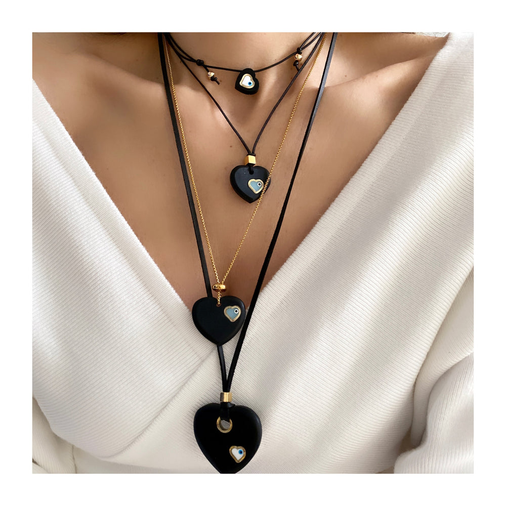 BLACK HEARTS NECKLACES