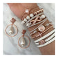 BRACELETS ET BOUCLES D'OREILLES EMPILABLES FANTASY ROSE